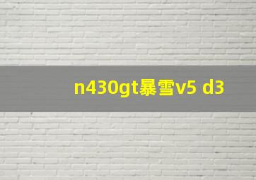 n430gt暴雪v5 d3